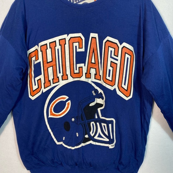 1980s Vintage NFL Chicago Bears Big Spell-Out Reversible Crew Neck Sweatshirt - Picture 3 of 14